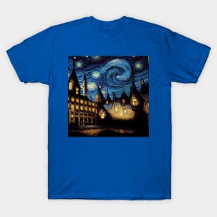 Starry Night Wizarding School Van Gogh T-Shirt